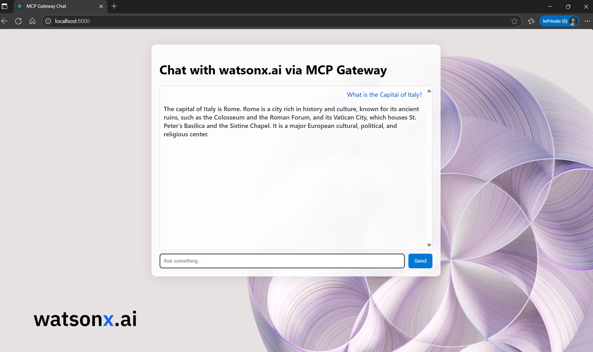 Watsonx.ai Agent to MCP Gateway